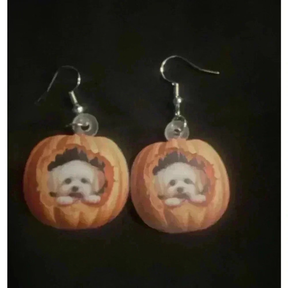Fall Pumpkin Earrings - Picture 1 of 1